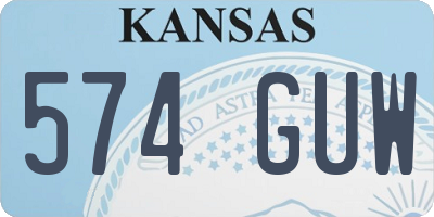 KS license plate 574GUW