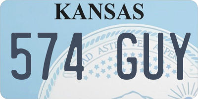 KS license plate 574GUY