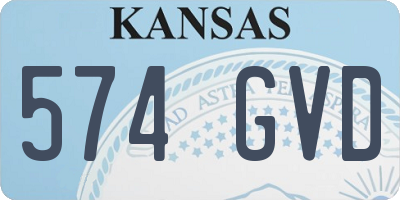 KS license plate 574GVD
