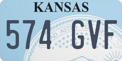 KS license plate 574GVF