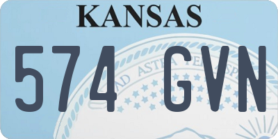 KS license plate 574GVN
