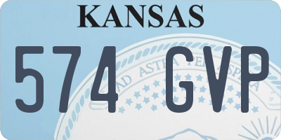 KS license plate 574GVP