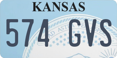 KS license plate 574GVS