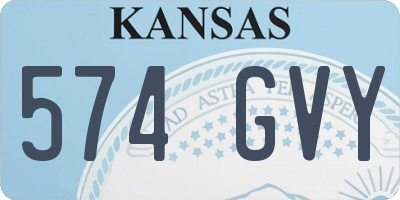 KS license plate 574GVY