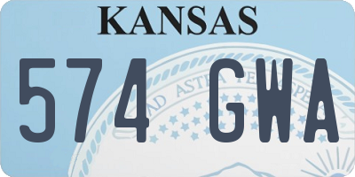 KS license plate 574GWA