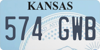 KS license plate 574GWB