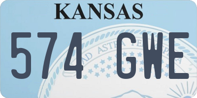 KS license plate 574GWE