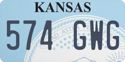 KS license plate 574GWG