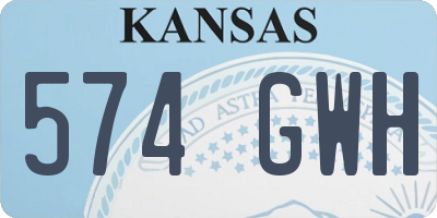 KS license plate 574GWH