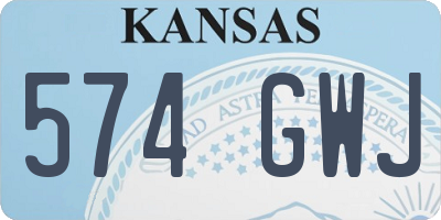 KS license plate 574GWJ
