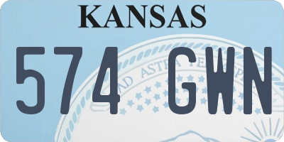 KS license plate 574GWN