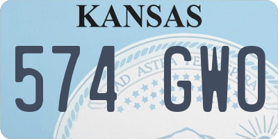 KS license plate 574GWO