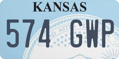 KS license plate 574GWP