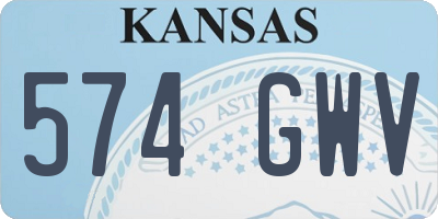 KS license plate 574GWV