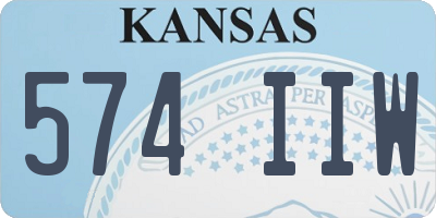 KS license plate 574IIW