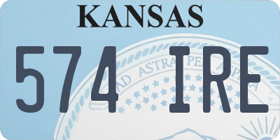 KS license plate 574IRE