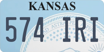 KS license plate 574IRI