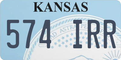 KS license plate 574IRR
