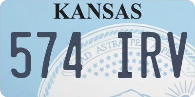 KS license plate 574IRV