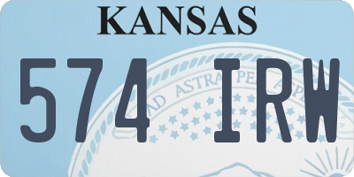 KS license plate 574IRW
