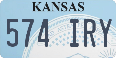 KS license plate 574IRY
