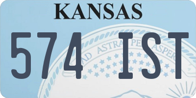 KS license plate 574IST