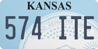 KS license plate 574ITE
