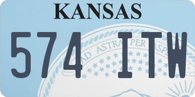 KS license plate 574ITW