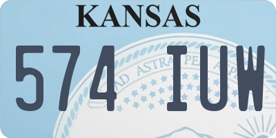 KS license plate 574IUW