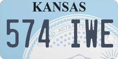 KS license plate 574IWE
