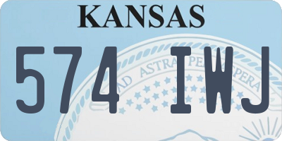 KS license plate 574IWJ