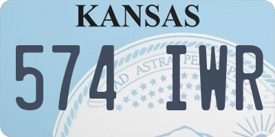 KS license plate 574IWR