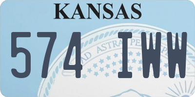KS license plate 574IWW