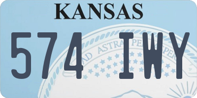 KS license plate 574IWY