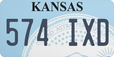 KS license plate 574IXD