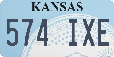 KS license plate 574IXE