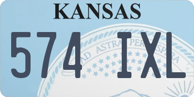 KS license plate 574IXL