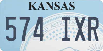 KS license plate 574IXR