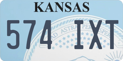 KS license plate 574IXT