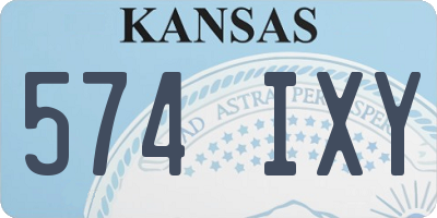 KS license plate 574IXY