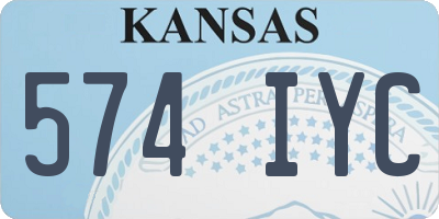 KS license plate 574IYC