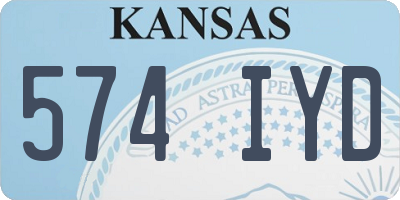 KS license plate 574IYD