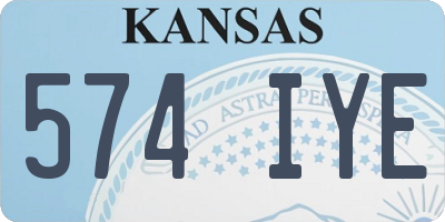 KS license plate 574IYE