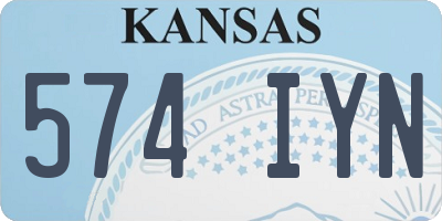 KS license plate 574IYN