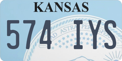 KS license plate 574IYS