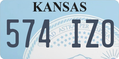 KS license plate 574IZO