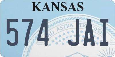 KS license plate 574JAI