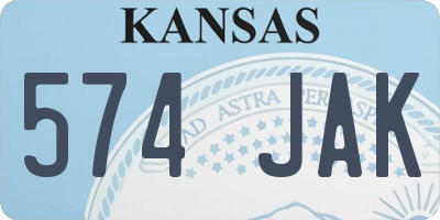 KS license plate 574JAK