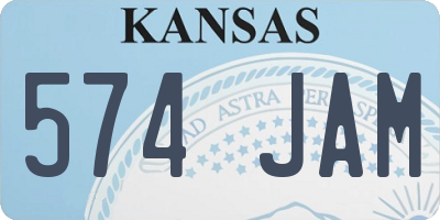 KS license plate 574JAM