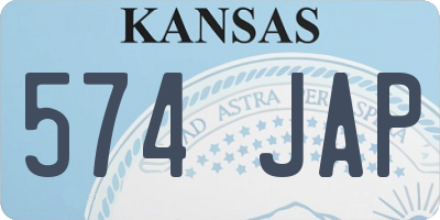 KS license plate 574JAP